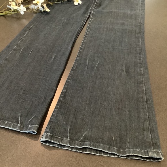 Miss Me Wide Leg Flare Jeans Lawrence Dark Wash Crackle Fade JP4531 Low Rise - Picture 9 of 16